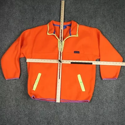 Vintage Pacer Womens Small Sweater Quarter Snap Orange Packets Fleece • $34.88