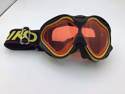 Briko Alpine Ski Racing Goggles Vintage Racing Black Yellow F2 • $39.95