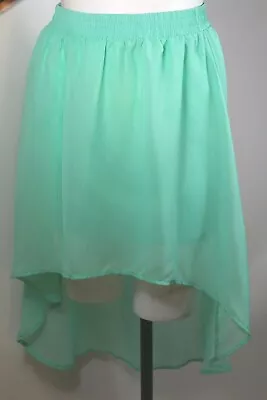 S Pastel Mint Green Fully Lined Full High Waisted Low Hem F21 Skirt Women Small • $33.99