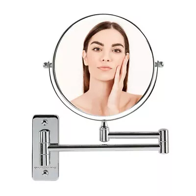 7  Wall Mount Makeup Mirror 1X & 10X Magnifier Vanity Décor Polished Chrome • $15.35