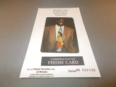 1994 Michael Jordan Commemorative Phone Card Uniform Retirement #23  • $16.99