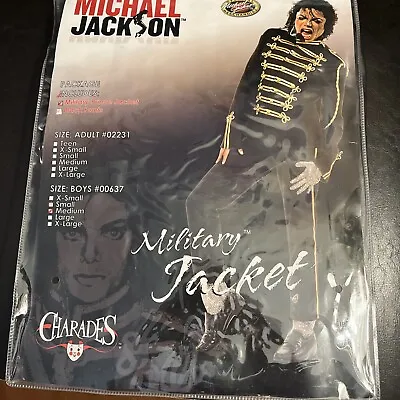 $35 • Buy Charades Rubies Michael Jackson Military Jacket BLACK Costume Boy MED 2009 New