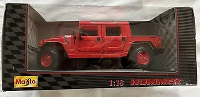 1998 Maisto Special Edition Hummer Red Hard Top  1:18 Scale Diecast • $34.95