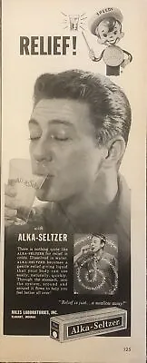 1958 Alka-Seltzer VTG 1950s 50s PRINT AD Speedy Cold Relief Just Swallow Away • $11.77