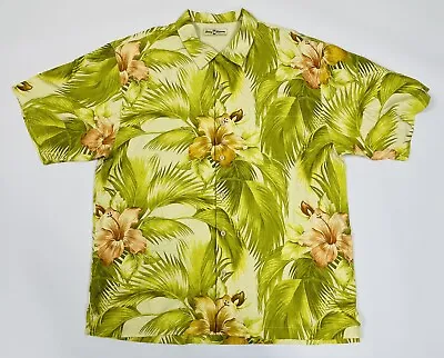 TOMMY BAHAMA Men's Floral Print 100% Silk Hawaiian Shirt Size XL • $40.14