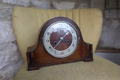 Vintage HALLER Wooden Cased Mantle Clock 31 X 12 X 21.5cm ..16cm Dia Face • £20