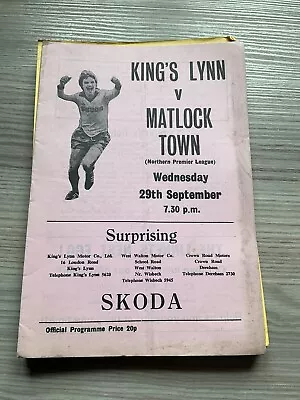 Kings Lynn V Matlock Town 29th Sept 1982 • £3.99