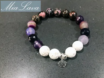 $25 • Buy Crystal Diffuser Bracelet Earth Goddess - Essential Oil - Silver Tree Of Life