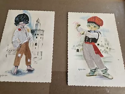 £7.99 • Buy Gallarda Spanish Mid Century 60's Kitsch Framed Postcards 