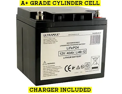 £213.12 • Buy Ultramax LI40-12, 12v 40Ah Lithium Iron Phosphate LiFePO4 / LI-PO4 Battery
