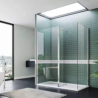 Walk In Shower Enclosure And Tray With Flipper Wet Room Screen 8mm Glass Cubicle • £508.99