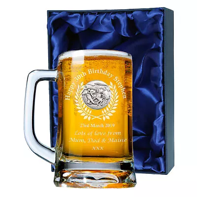 Horse Racing Engraved Pint Tankard 30th 40th 50th Birthday Lager Glass Beer Mug • £24.99