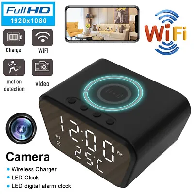 $113.29 • Buy 1080 HD WiFi Wireless Charger Camera Alarm Clock Nanny Cam Night Vision Recorder