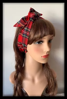 Royal Stewart Headband Hairband Hair Band Bow Tie Tartan Sash Burns Night Dress • £3.99