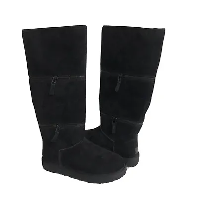 Ugg Classic Ultra Tall Black Zip Shearling Lined Boots Us 11 / Eu 42 / Uk 9 • $199