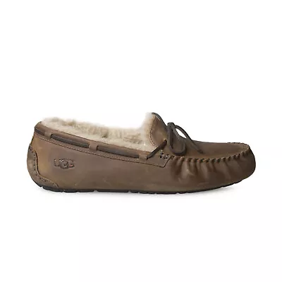 Ugg Olsen Tan Leather Sheepskin Moccasin Men's Slippers Size Us 11/uk 10 New • $65.79