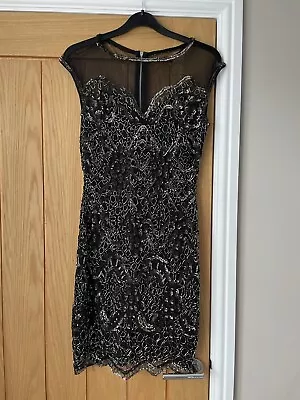 Miss Selfridge Little Black Dress Sequin New With Price Tags £99 Size 8 • $18.64