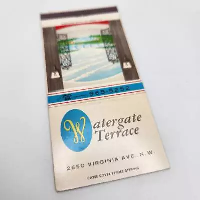 Vintage Matchbook Watergate Terrace Hotel 2650 Virginia Ave N.W. Washington DC • $3.97