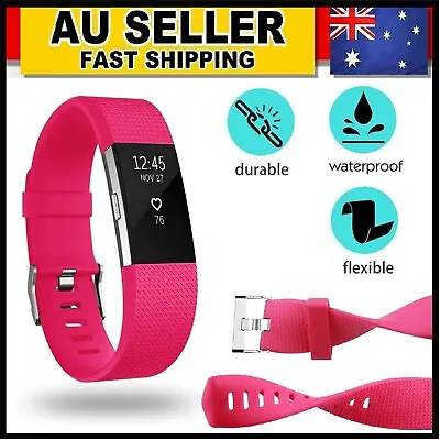 $7.99 • Buy New Replacement Wristband Fitbit Charge 2 Band Various Silicone Pink Watch Strap