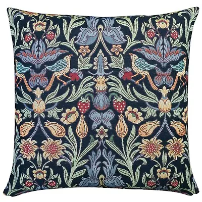 Manor Garden Tapestry Extra-Large Cushion. Black Morris Style Design. 23x23  • £27.99