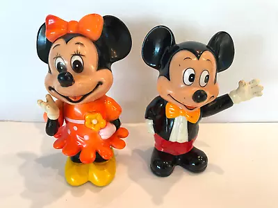 Vintage Mickey & Minnie Mouse Piggy Coin Banks Walt Disney Productions KOREA • $9.98