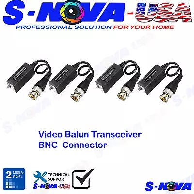 CCTV Camera 4k Passive Video Balun BNC Connector Coaxial Cable Adapter Pair Of 2 • $11.49