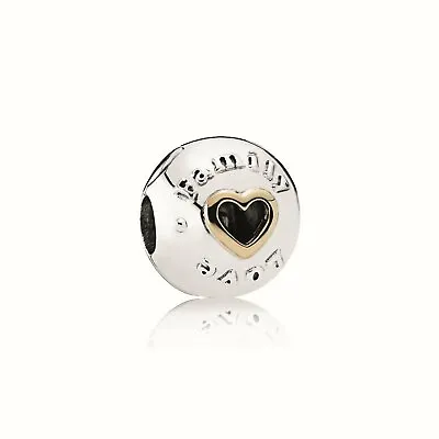 $66 • Buy NEW Genuine Pandora Family & Love Clip Charm 792110 Two Tone Silver Gold Heart