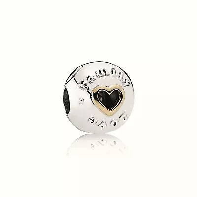 $66 • Buy NEW Genuine Pandora Family & Love Clip Charm 792110 Two Tone Silver Gold Heart