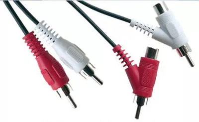 0.5M Metre TWIN 2 X RCA Phono PLUG To PLUG Stackable Y Splitter Lead CABLE 2 Way • £2.99