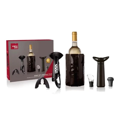 $35 • Buy Vacu Vin Gift Set Wine Original Plus 6 Pcs Cooler Bottle Opener Wine Pump