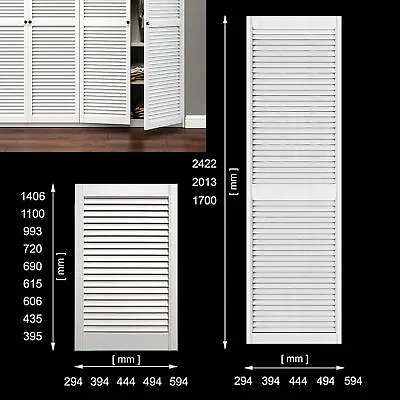 Pine Wood WHITE Colour / FRONT DOOR / Louvre Cabinet Cupboard Wardrobe Slatted • £14.47