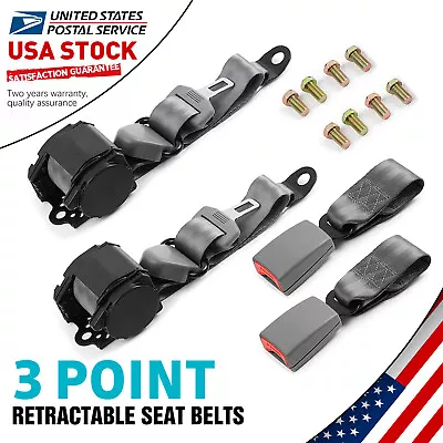 2Pcs 3 Point Retractable Adjustable Car Seat Belt For 2019 Dodge Grand Caravan • $44.59