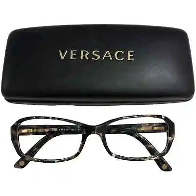 Versace Black Brown Tortoise Frames With Gold Logo And Gems 4136-B 876 • $125