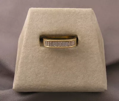 ArtCarved Modernist Band Ring - 14K Yellow Gold 13 Diamond Baguettes .74TW Sz 8 • $1999.99