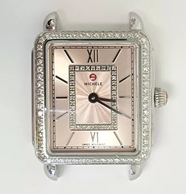 MICHELE Deco II Women Stainless Steel & Diamonds 0.45ctw Watch Head MW06I01A1115 • $599.99