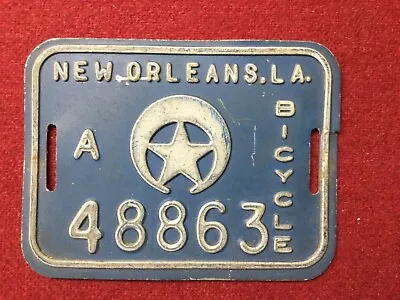Vintage Bicycle License Plate New Orleans Louisiana • $34.95
