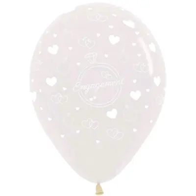 $5.99 • Buy Sempertex 30cm Engagement Diamond Rings & Hearts Crystal Clear Latex Balloons, 6