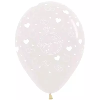 $5.99 • Buy Sempertex 30cm Engagement Diamond Rings & Hearts Crystal Clear Latex Balloons, 6