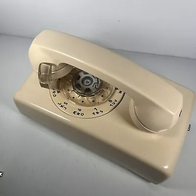Vintage AT&T 1980s Dial Wall Mount Telephone Works No Cord READ Ivory • $34.95