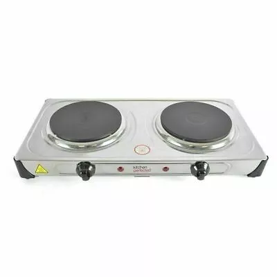 2000W Portable Electric Double Hot Plate Table Top Cooker Hob Stove Cooking New • £28.95