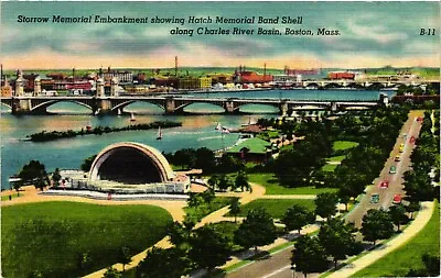 Vintage Postcard- B11. Hatch Memorial Band Shell Boston Mass. Posted 1947 • $8.95