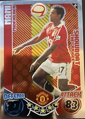 NANI SHOWBOAT Match Attax 2010/2011 Premier League 10/11 MANCHESTER UNITED #S4 • £1.99