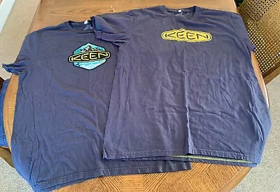 Bundle Of 2 Keen Logo Outdoors Hiking Shirt Organic Cotton T-shirt Unisex Size L • $6