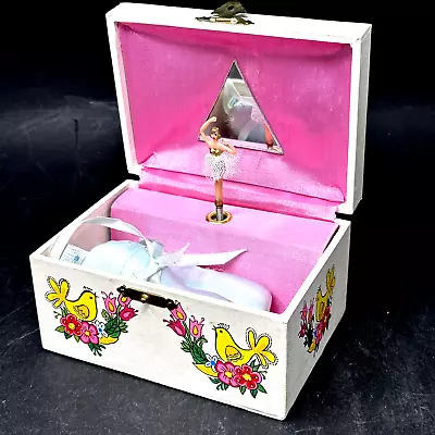 Spinning Ballerina Jewelry Music Box W Ballet Shoes - Dr Zhivago - Vintage • $22.46