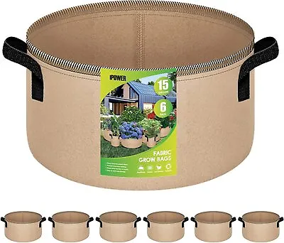 IPower 6-Pack Plant Grow Bag 3-15 Gallon Heavy Duty Fabric Pots For Planting • $18.99