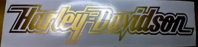 2x Die Cut Harley Davidson 200mm Wide PREMIUM MATTE GOLD Tank Decals F100 Chev • $55