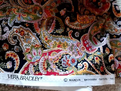 Lot 2 Yards +VINTAGE VERA BRADLEY Marcus Brothers PAISLEY Print Fabric 58  Wide • $16.44