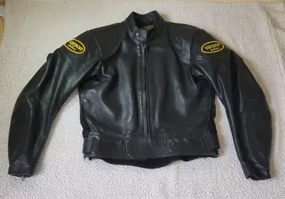 Mens 40 Vanson Leathers Leather Black Cafe Racer Motorcycle Jacket EC • $330