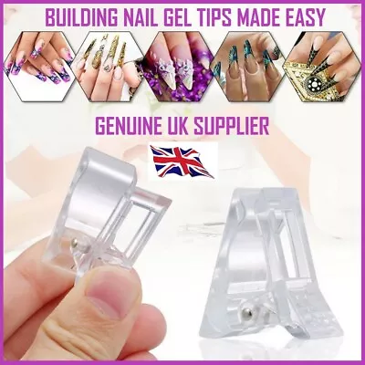 Nail Tips Clip Quick Building Poly Uv Nail Builder Gel Extension Clamp✔nail Art✔ • £2.49