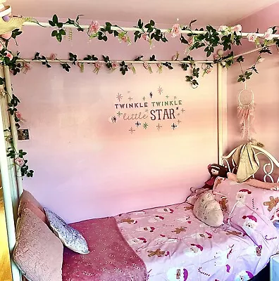 Girls Single Four Poster Bed Pink • £20